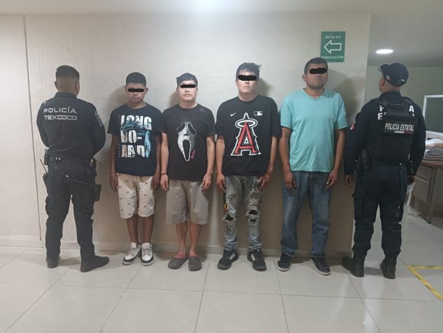 Aseguran a cuatro sujetos por presunto robo de motocicletas en Texcoco 